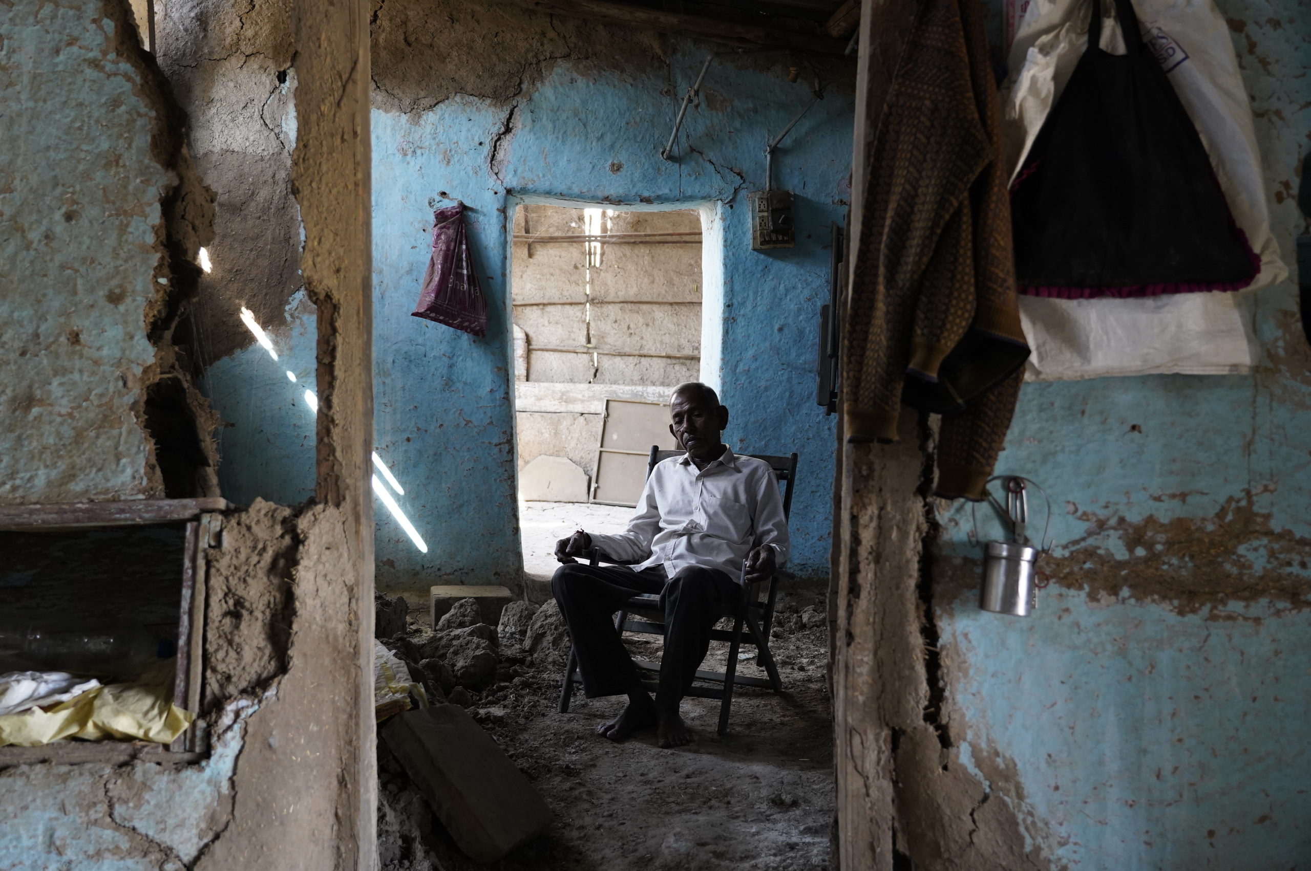 Babubhai Valand in his ancestral home, Rayma